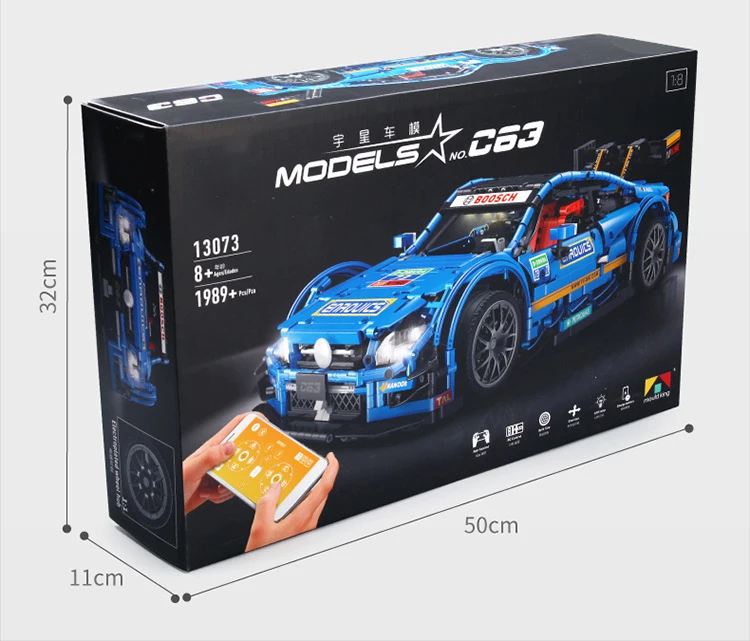 C63 Технология серии 13073 1970 шт. Совместимость MOC-6687 приложение Программирование дистанционное управление RC автомобиль набор строительных блоков игрушка