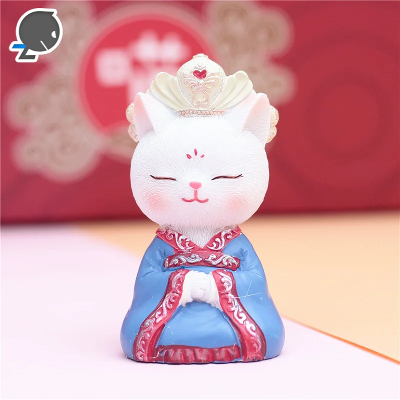 Глухая коробка с 10 различными изображениями в стиле ретро котом ханьфу милый кот