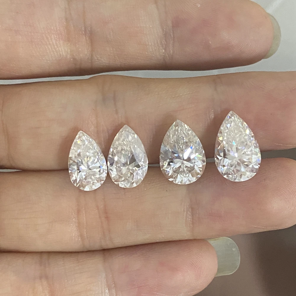 

Meisidian Old Mine Cut D VVS1 10X7mm 2 Carat Moissanite Water Drop Pear Shape Loose Diamond
