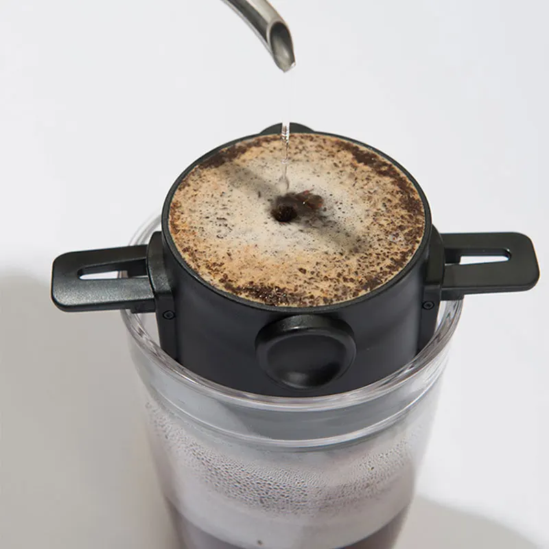 

Coffee Filter Portable 304 Stainless Steel Drip Coffee Tea Holder Funnel Baskets Reusable Tea Infuser and Stand Coffee Dripper