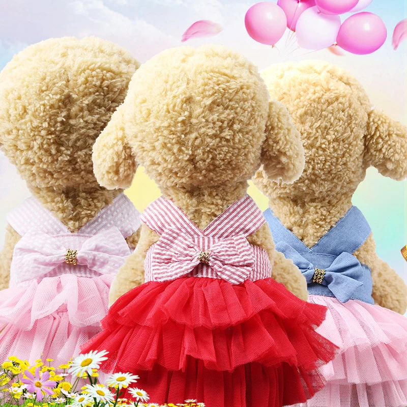 Летнее милое платье для питомца кошки собаки пирожное модное элегантное