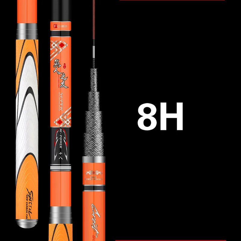 10H 8H 6H Super Hard Tilapia Fishing Rod Carbon Fiber Telescopic Wedkarstwo Olta Hand Pole 2.7M-6.3M Taiwan Fishing Sticks enlarge