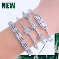 missvikki trendy luxury stackable bangle cuff for women wedding full cubic zircon crystal cz dubai bracelet party jewelry