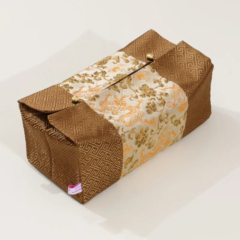 Portable Pocket Travel Tissue Box Case Holder Patchwork Decorative Chinese Luxury SIlk Satin Napkin Paper Cover | Дом и сад