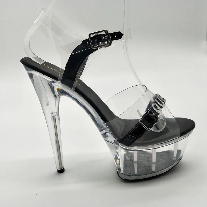LAIJIANJINXIA 15CM High Heels Platform Transparent Sexy Sandals Nightclub Party Dancing Shoes Romantic Ladies Pole Dance | Спорт и