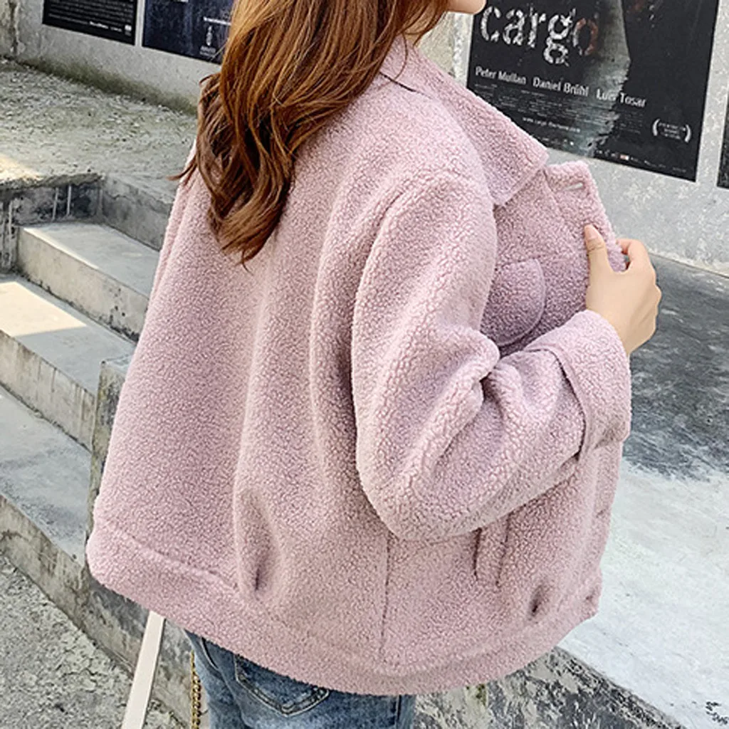 SAGACE зимнее женское пальто из искусственного флиса верхняя одежда теплая