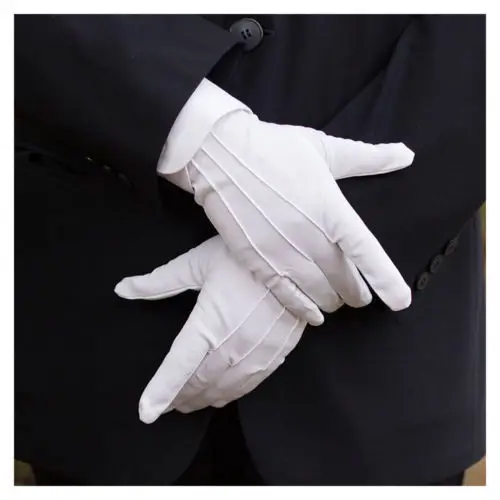 

White Gloves Magician Honor Guard Hands Protector Full Finger Formal Tuxedo Etiquette Reception Parade Featival Accessories