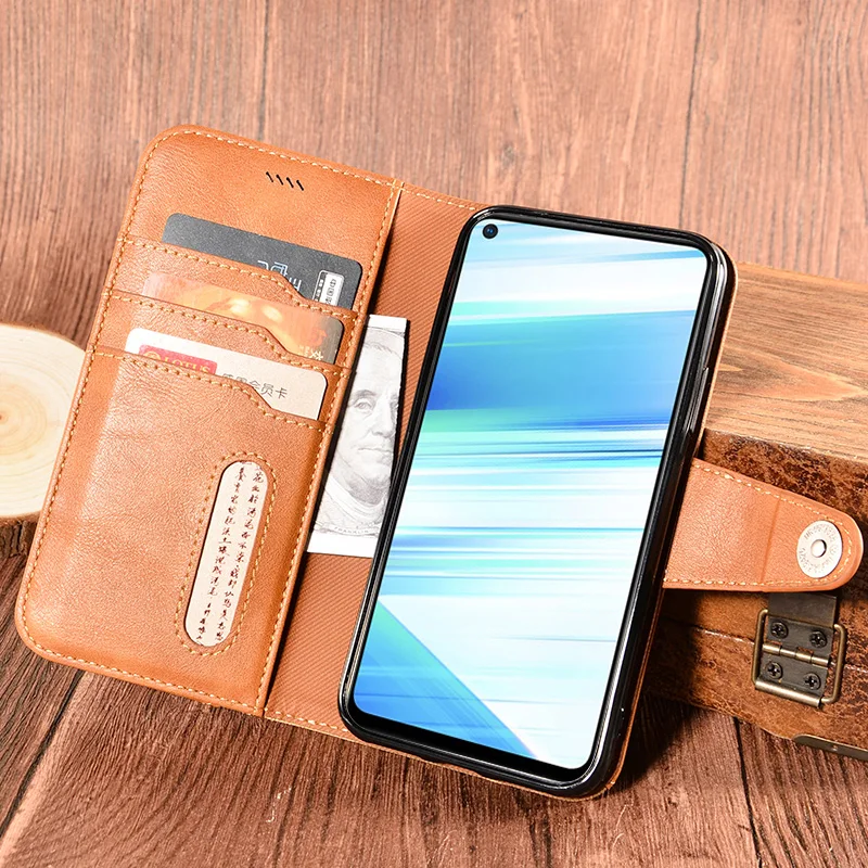 Кожаный чехол-книжка для Vivo Z5X задняя Противоударная крышка Магнитный флип-чехол