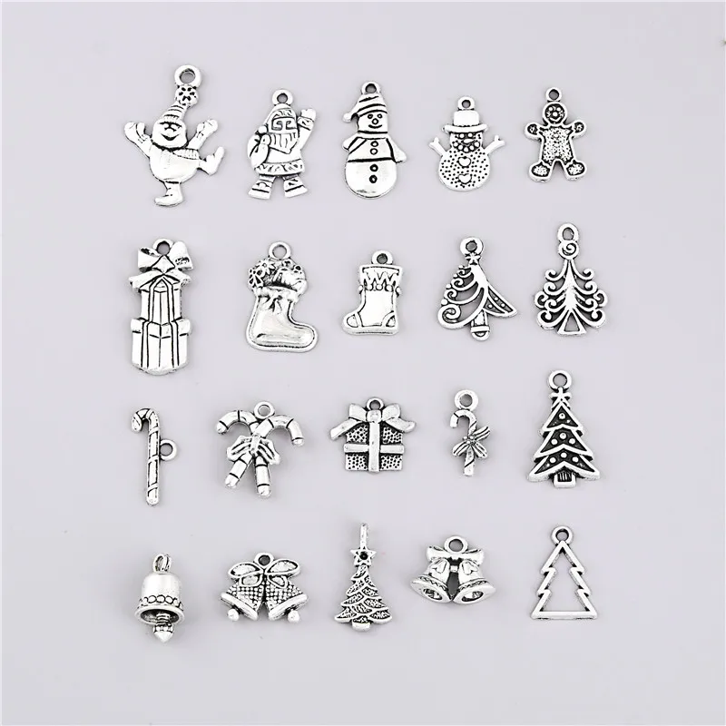 20 шт. Смешанные Подвески Рождественский человеческий имбирь Серебряный кулон