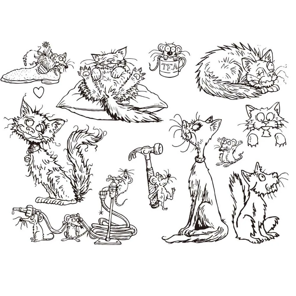 

New Funny Animals Clear Stamps Transparent Silicone Stamp Card Hand Account Rubber Stamps Fox stamp