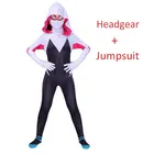 Новинка 2020, Детский костюм для косплея с 3D Гвен Стейси пауком для девочек, боди супергероя, костюм, Комбинезоны