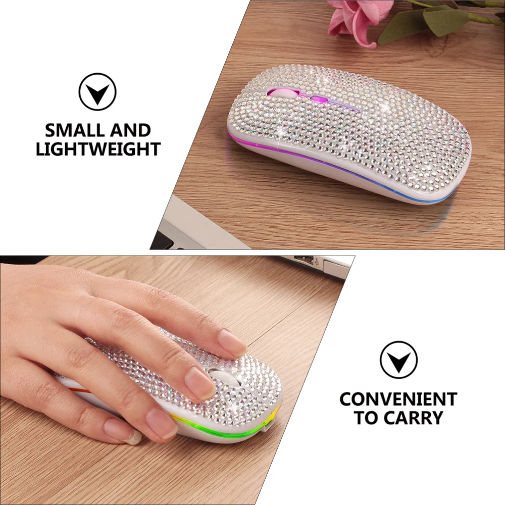 

1pc Wireless Double Mode Charging with Rhinestone Decor Laptop