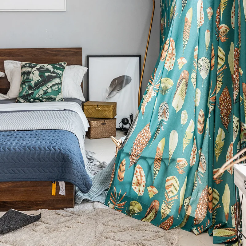 

Curtain Fabrics Simple and Modern Minimalist Printed Curtains for Living Room and Bedroom Translucidus (Shading Rate 41%-85%)