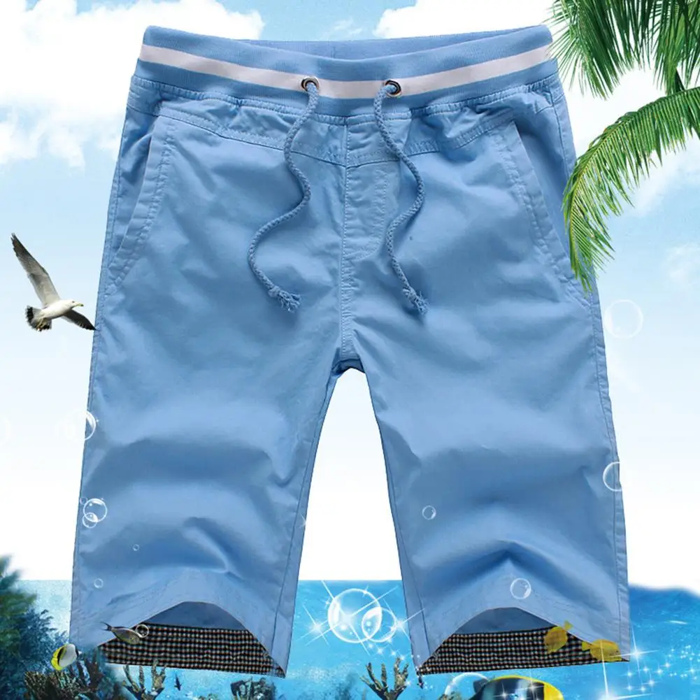 Повседневные мужские однотонные шорты для спорта на открытом воздухе пляжные с