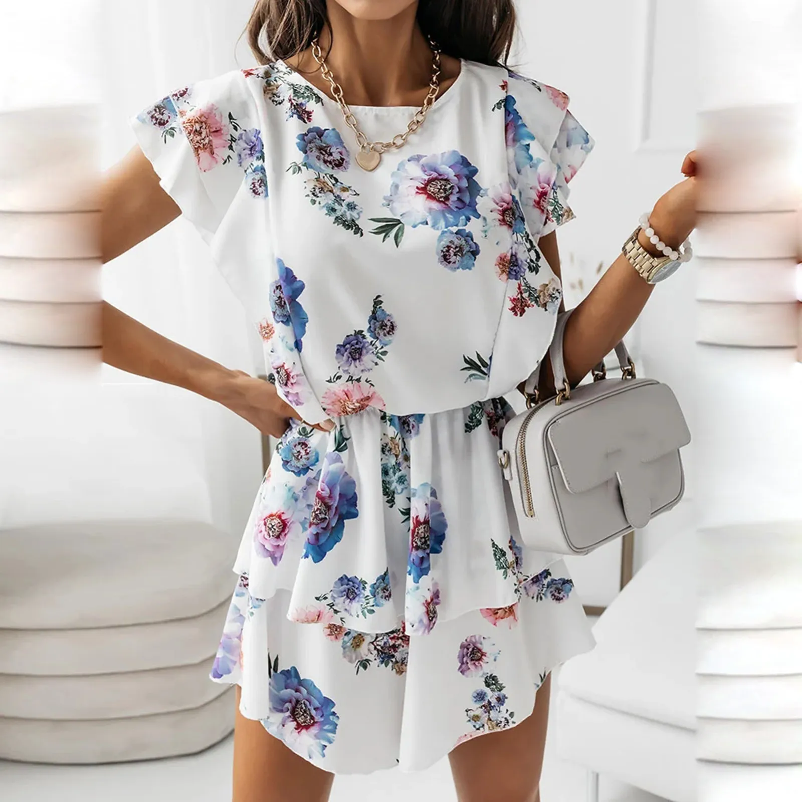 Fashsiualy женское пляжное мини платье летнее богемное повседневное свободное