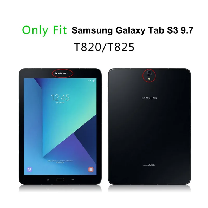 Тонкий складной чехол-книжка Litchi из искусственной кожи для Samsung Galaxy Tab S3 9 7