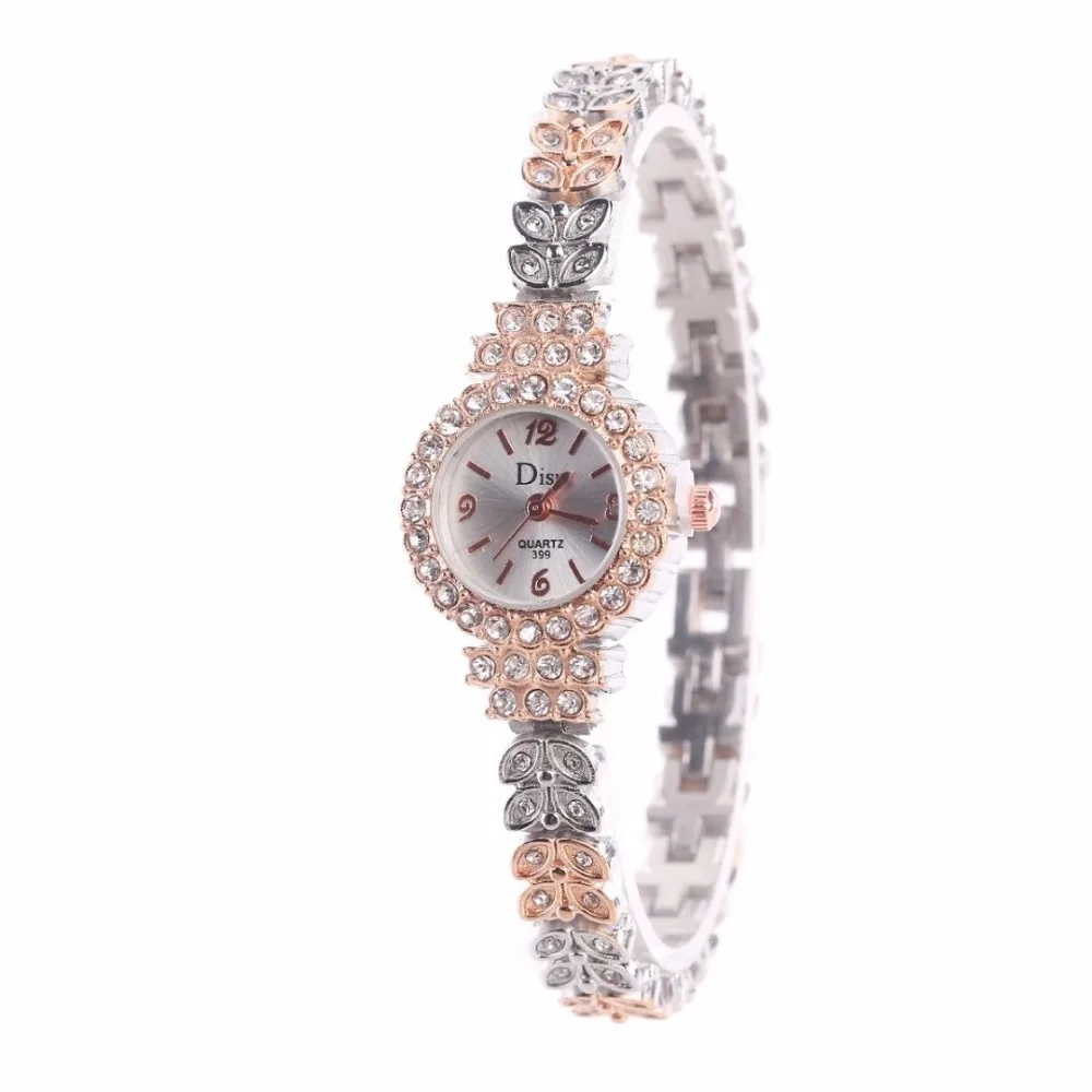 Женские часы браслет простой алмазный в форме цветка темперамент мода стальной