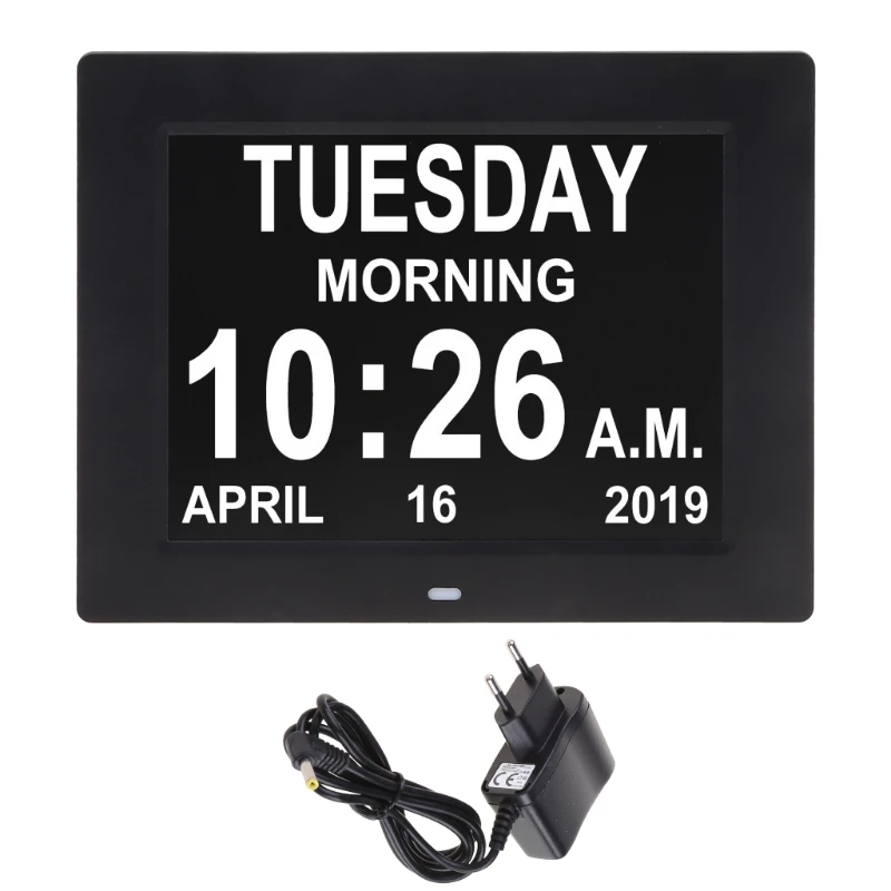 

8Inch IPS Digital Clock Calendar with Date Day Reminder for Elderly and Children A5YD