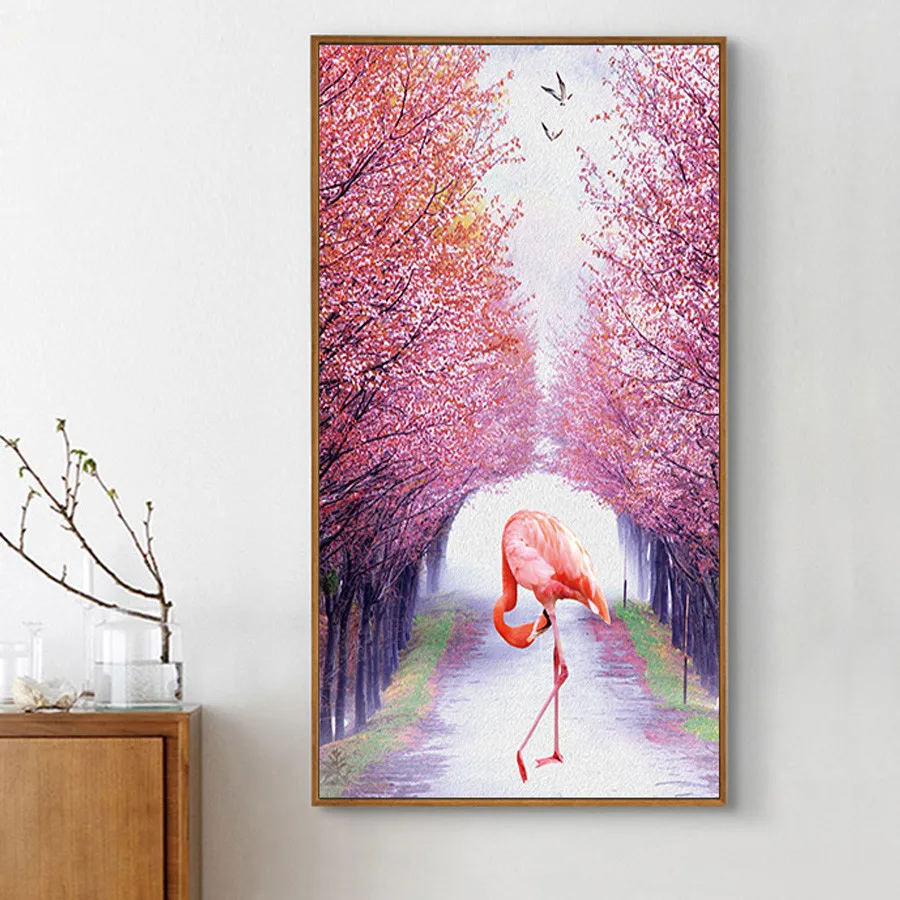 

Алмазная живопись, фламинго, животное, квадратная мозаика для украшения дома, картина-пазл стразы, вышивка