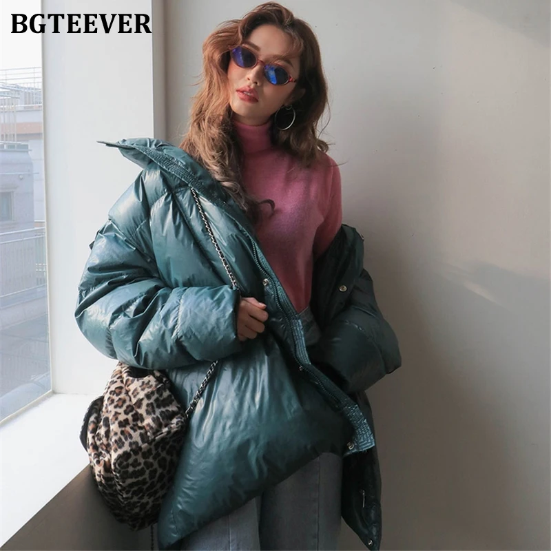BGTEEVER модные женские парки зимние куртки и пальто 2019 с капюшоном свободные - Фото №1