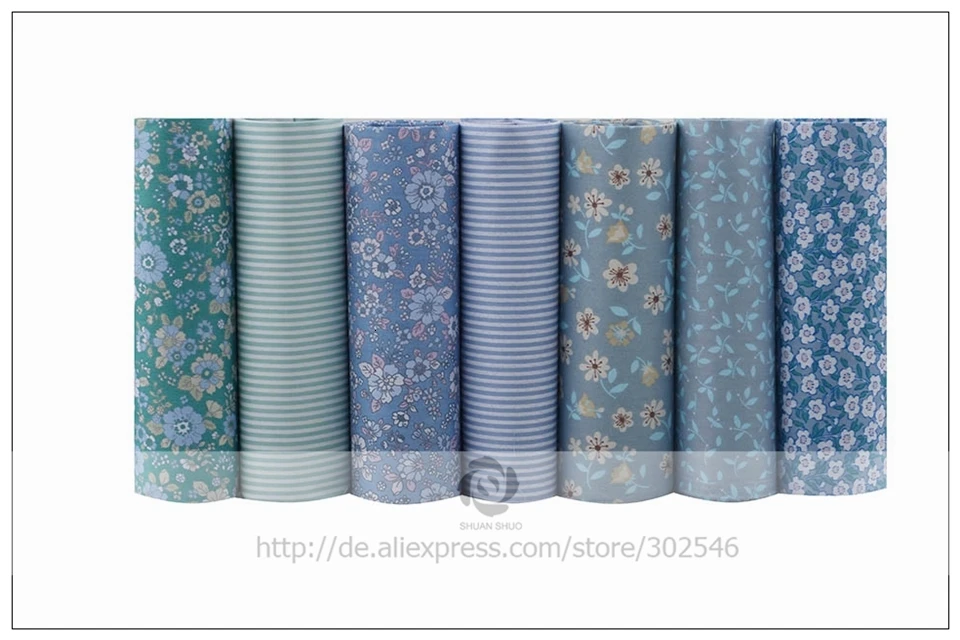 Shuangshuo Flora& stripeTissus хлопчатобумажная ткань Лоскутная Ткань Жир четверть пряди Ткань для шитья кукольных салфеток 40*50 см 7 шт./лот