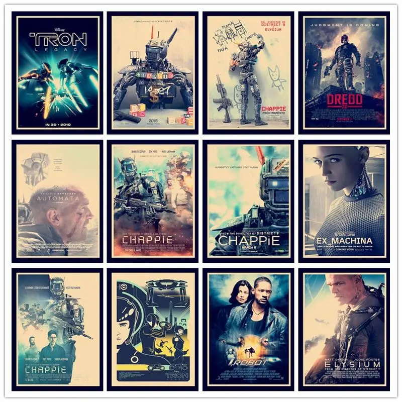 Прекрасный JL RoboCop/Elysium/Chappie Ретро постеры из крафт бумаги Высококачественная