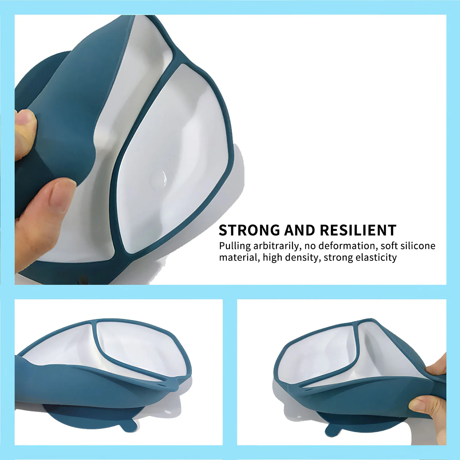 

Baby Feeding Bowl Silicone Fish Shape Complementary Food Plate Anti-Slip Children'S Tableware Convenient Feeding Bowl Dishes Set