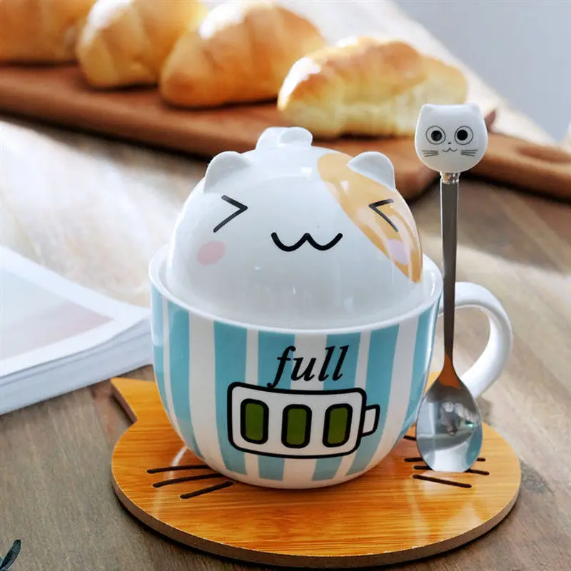 Cartoon Ceramic Mug Couple Cup Coffee Milk Household Men and Women with Lid Spoon Creative Simple Unicorn | Дом и сад