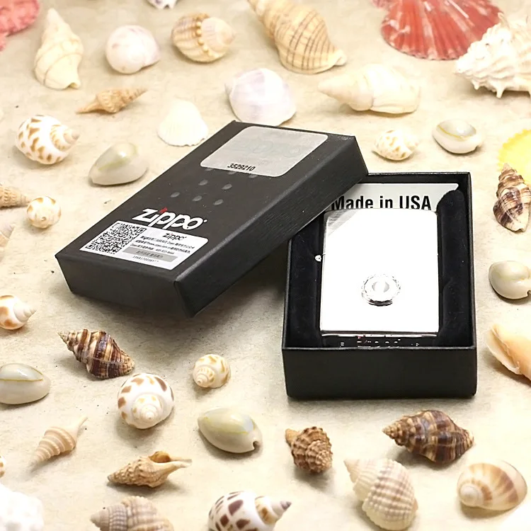 

Genuine Zippo oil lighter copper windproof White Lucky Stone cigarette Kerosene lighters Gift With anti-counterfeiting code