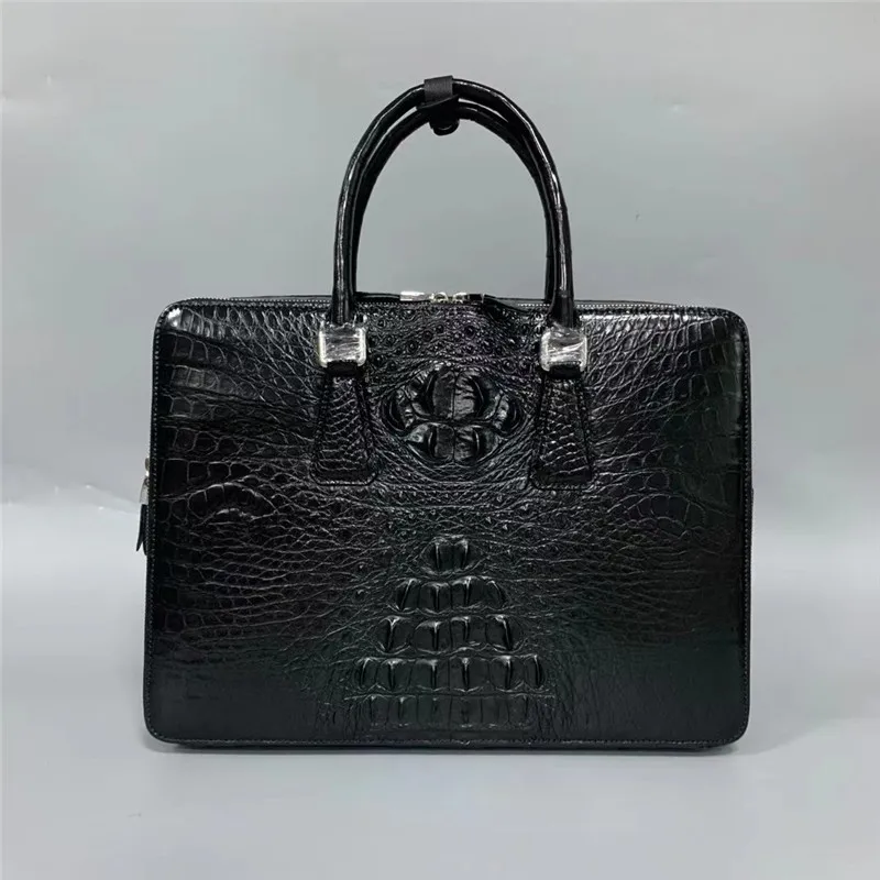 

Authentic Exotic Crocodile Skin Businessmen Briefcase Large Working Purse Genuine Real Alligator Leather Male Top-handle Handbag