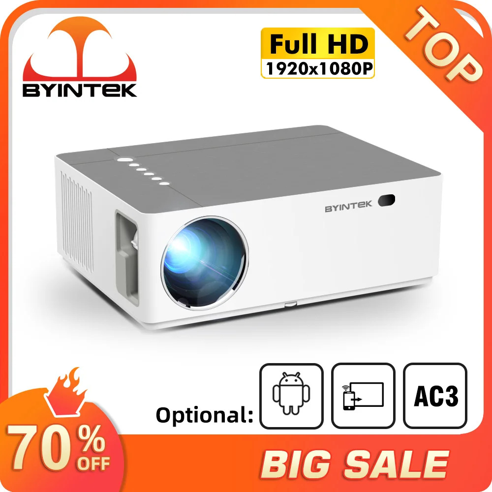 BYINTEK K20 Full HD 4K1920*1080 Android OS Wifi дисплей 1080P светодиодный проектор для домашнего