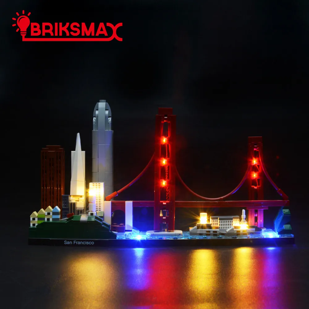 BriksMax Led Light Up Комплект для архитектурных строительных блоков Сан-Франсиско, совместимых с 21043(не включает модель