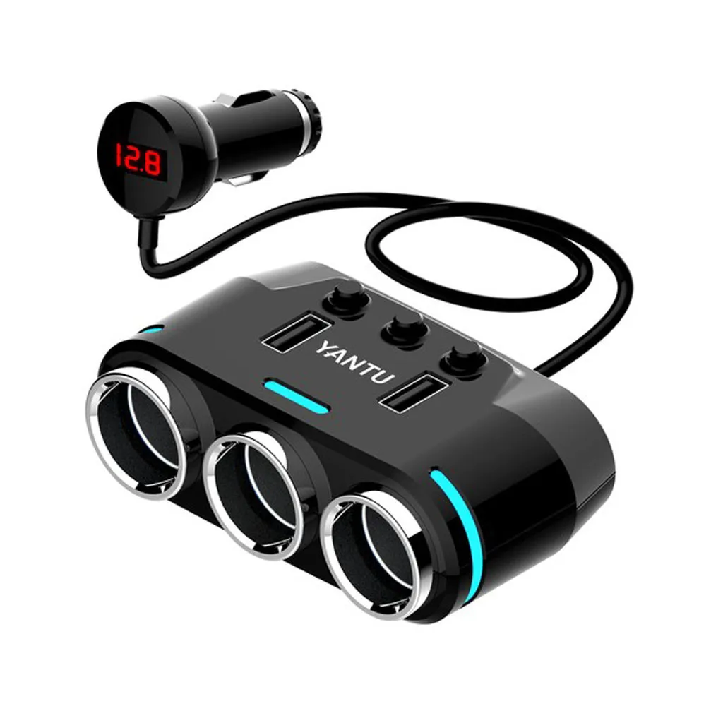 Мульти 3 Way 12V Multi Socket разветвитель автомобильного прикуривателя USB DC зарядное