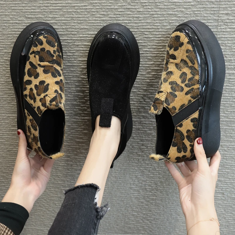 

Женские замшевые ботинки, теплые короткие ботильоны на плоской подошве, водонепроницаемые ботинки на толстом каблуке, с круглым носком, без...