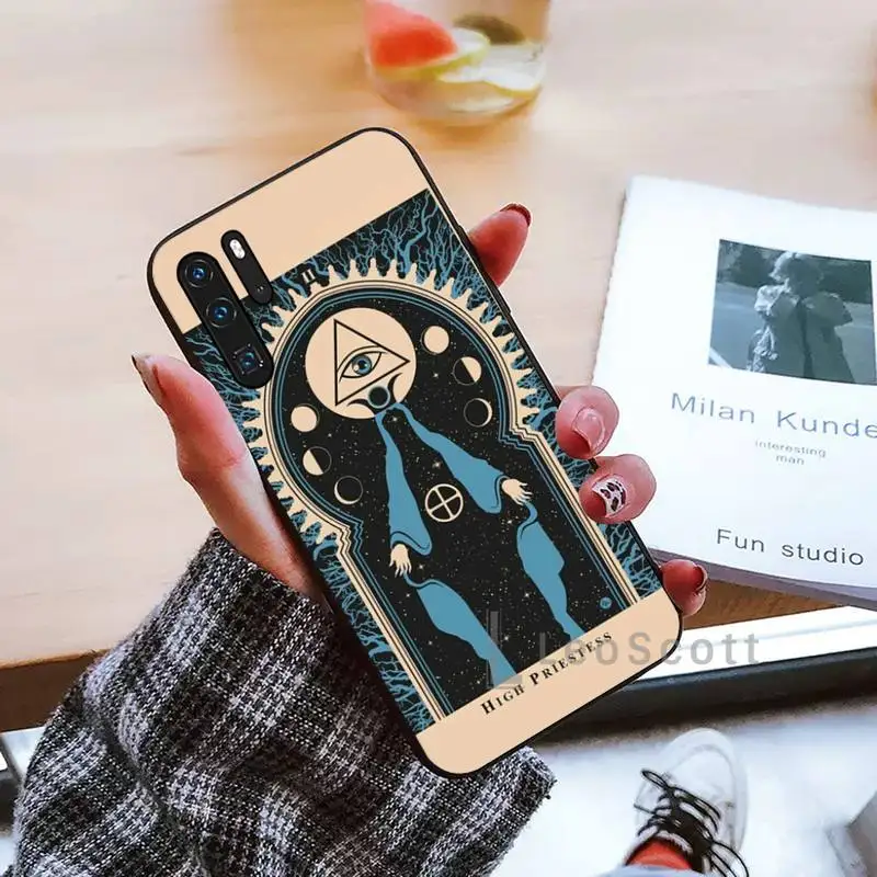 

Witches moon Tarot Mystery totem Phone Case black For Huawei honor Mate mate P 10 9X 10i 20 30 40 y7 lite pro p smart 2019