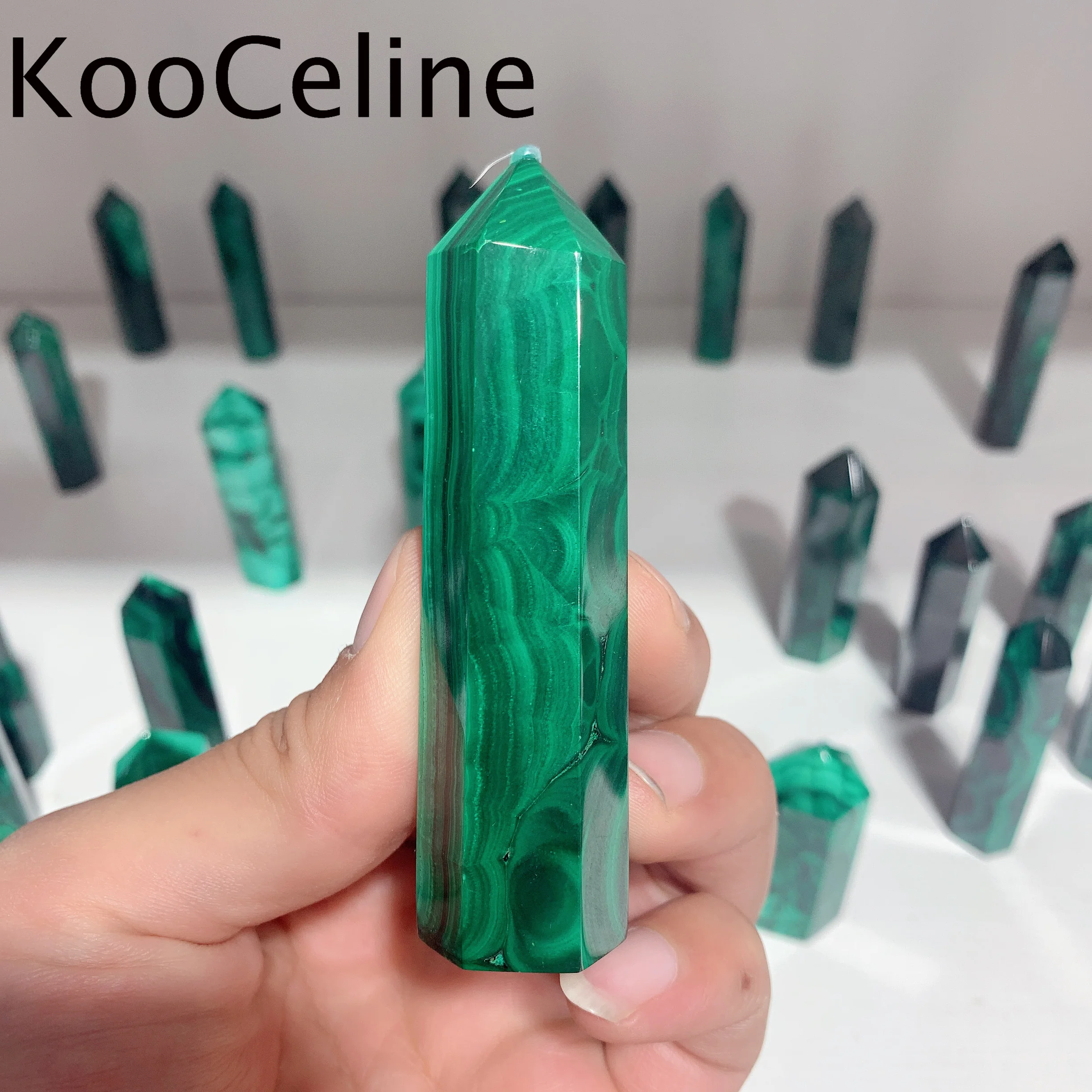 

60-130g Natural Crystals Quartz Malachite Tower Energy Point Reiki Stones Room Home Aquarium Decoration Accessories Gemstone