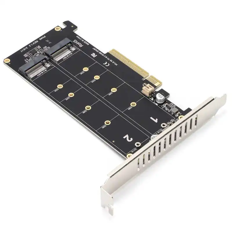 Переходная карта Dual M.2 NVMe SSD на PCIE X8 M Key жесткий диск конвертер ридер