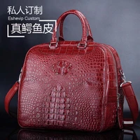 ourui true crocodile leather Travel bag crocodile leather portable One shoulder men handbag Travel bag new men bag