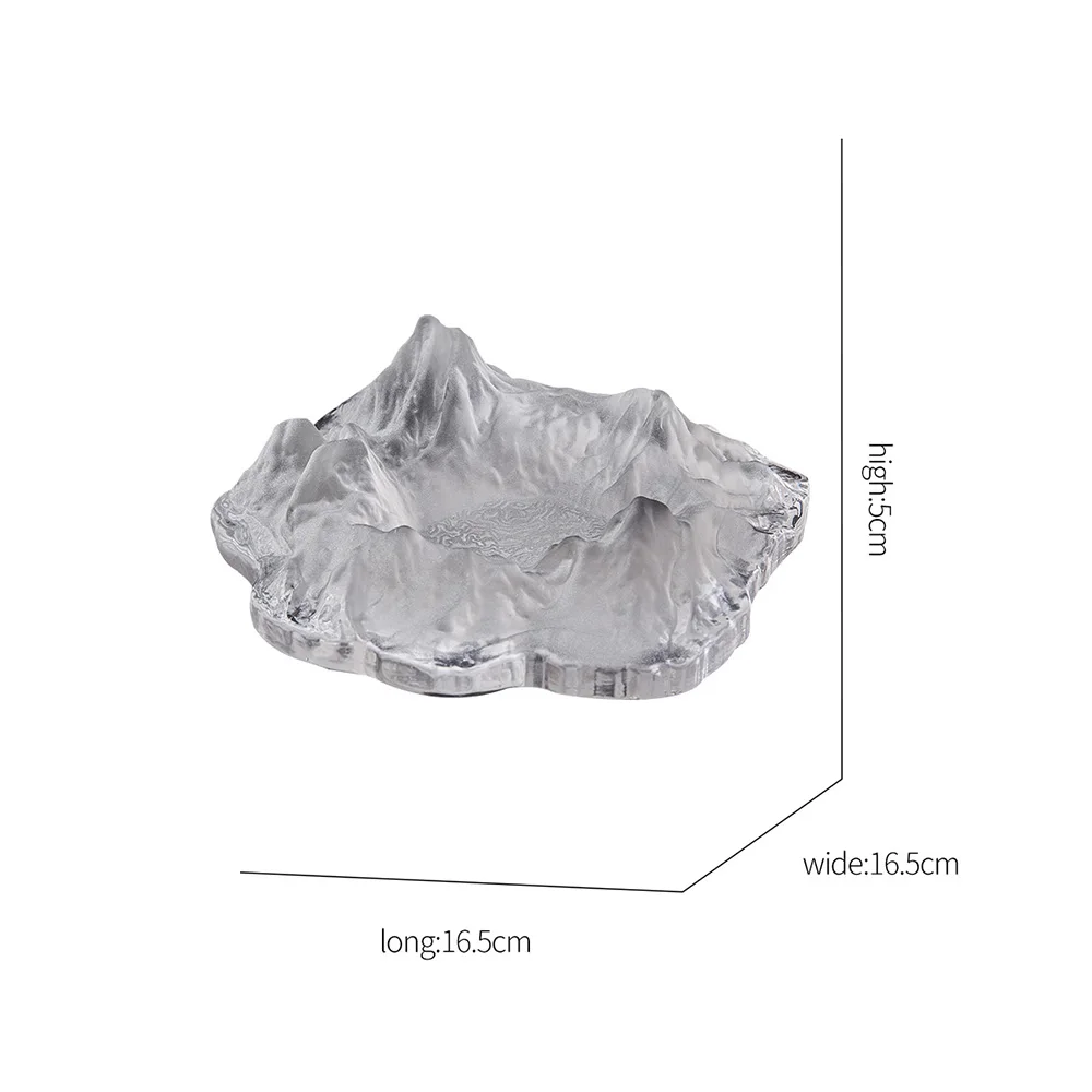 

Modern Home Decoration Crystal Ashtray Mountain Model Glass Portable Ashtray Living Room Office Desktop Decor Accessories Gifts