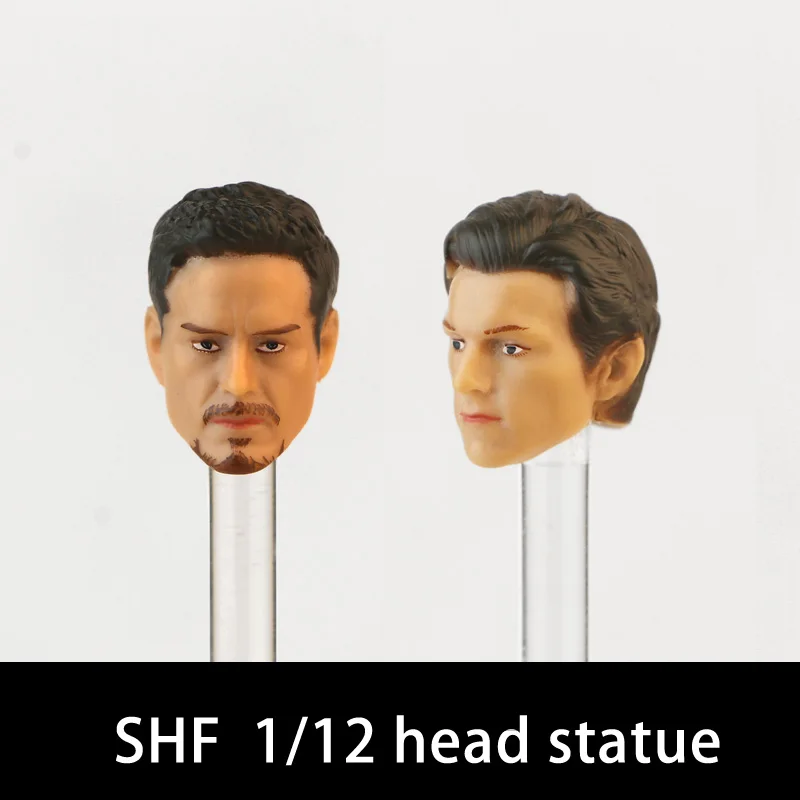Pete Parker Человек-паук и Tony Stark Железный человек 1/12 SHF голова Мстители статуи супер герой аксессуары игрушки модель