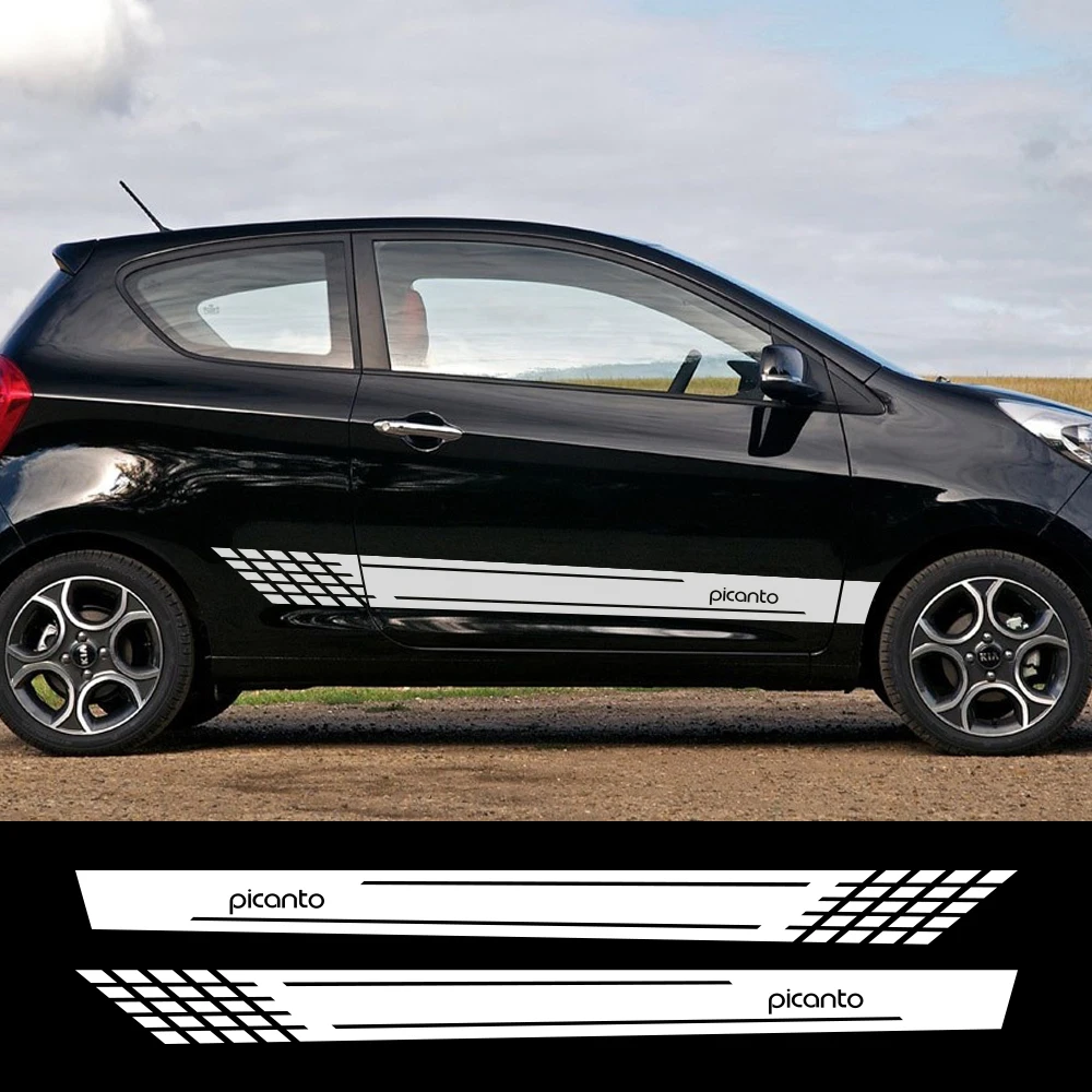 

PVC decals for car decoration, vinyl reflective fittings for Kia Picanto, 2 sets.