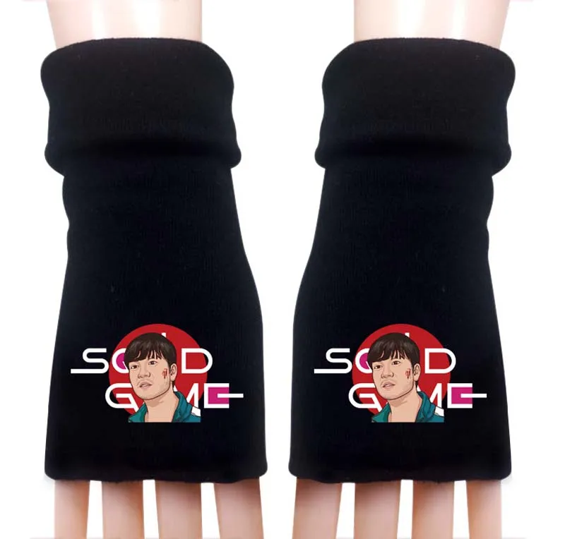 

Теплые перчатки для игры кальмар в новом стиле, двойные хлопковые перчатки в Корейском стиле с мультяшным рисунком, подарок на Рождество дл...