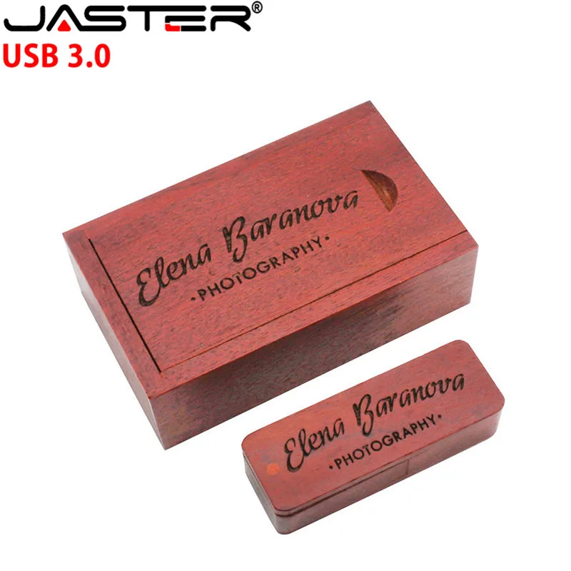 JASTER Wooden USB 3.0 Drive Rotatable + BOX 8GB 16GB 32GB 64GB 128GB Memoria Flash Wedding Gifts 10pcs Free Logo | Компьютеры и офис