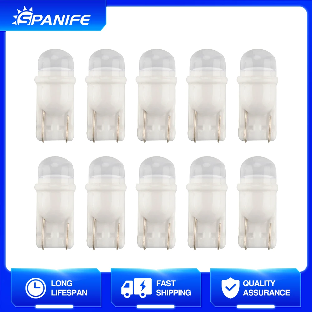 

10 шт., автомобильные светодиодсветодиодный лампы COB T10 W5W