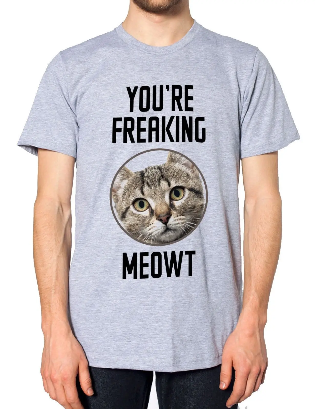 Веселая Мужская хипстерская футболка Meow Feline Cat женская футболка|Мужские
