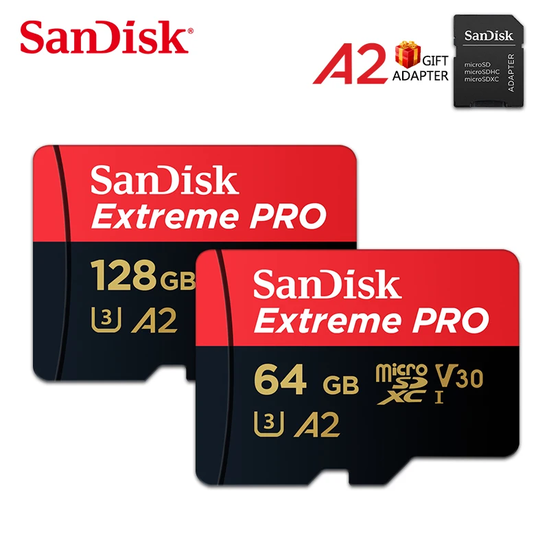 

Sandisk Original TF Memory Card Micro SD A2 A1 Extreme V30 U3 Flash Card XNE 64GB 32GB 128GB 160M/s For Free Ship SDXC SDHC