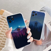 lighthouse night starry sky clear phone case for iphone 11 12 13 pro max 7 8 plus se 2020 x xr xs max transparent back cover