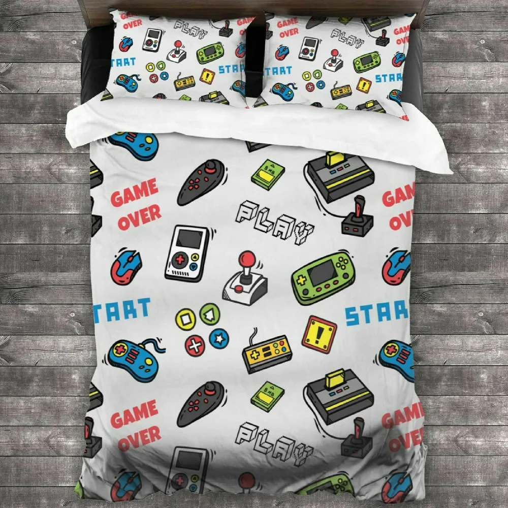 

3D, Boys Game, Bedding Set Soft Quilt Cover Playstation Buttons Duvet Cover Double Bed Full Queen King Size Home Textiles
