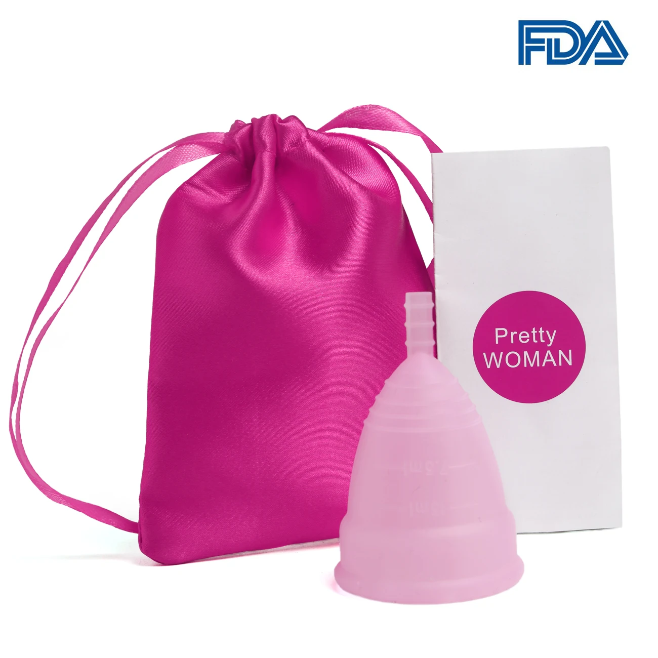 1Pc-1colthbag-Pink Медицинская силиконовая менструальная чашка для женской гигиены, силиконовая чашка для менструального колледжа, Женская менструальная чашка - Color: 1Pc-1colthbag-Pink