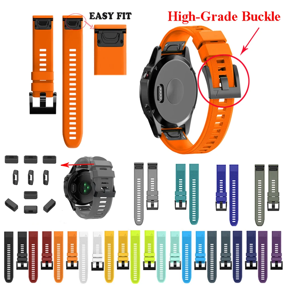Ремешок силиконовый для наручных часов Garmin Fenix 5 5X 3 HR 6X 6 6S S60|Смарт-аксессуары| |